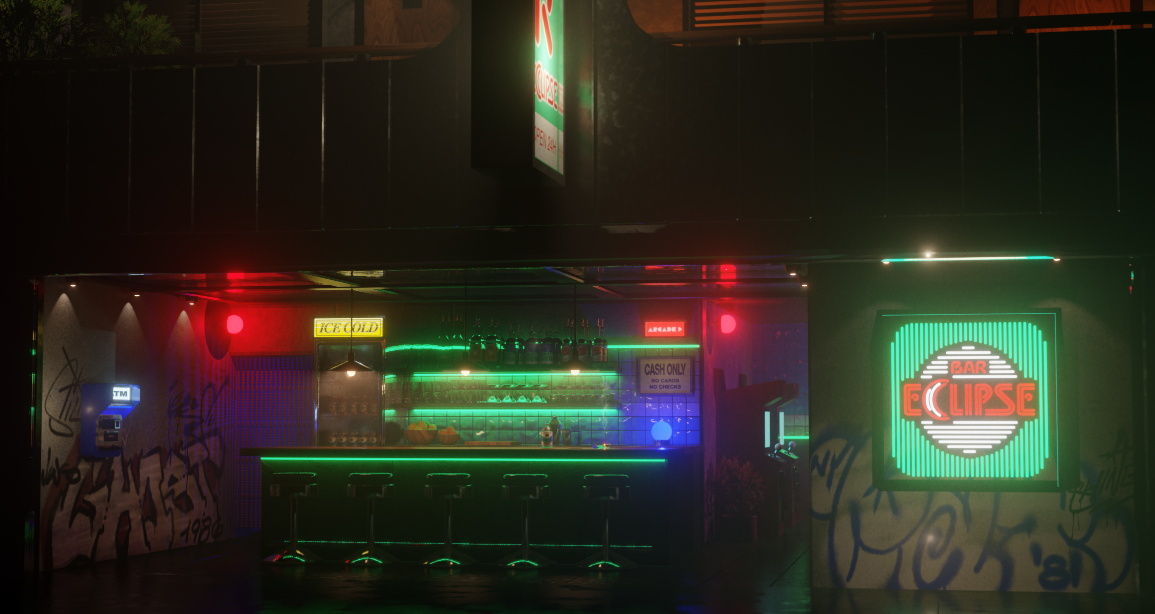 A full-scene render of Bar Eclipse