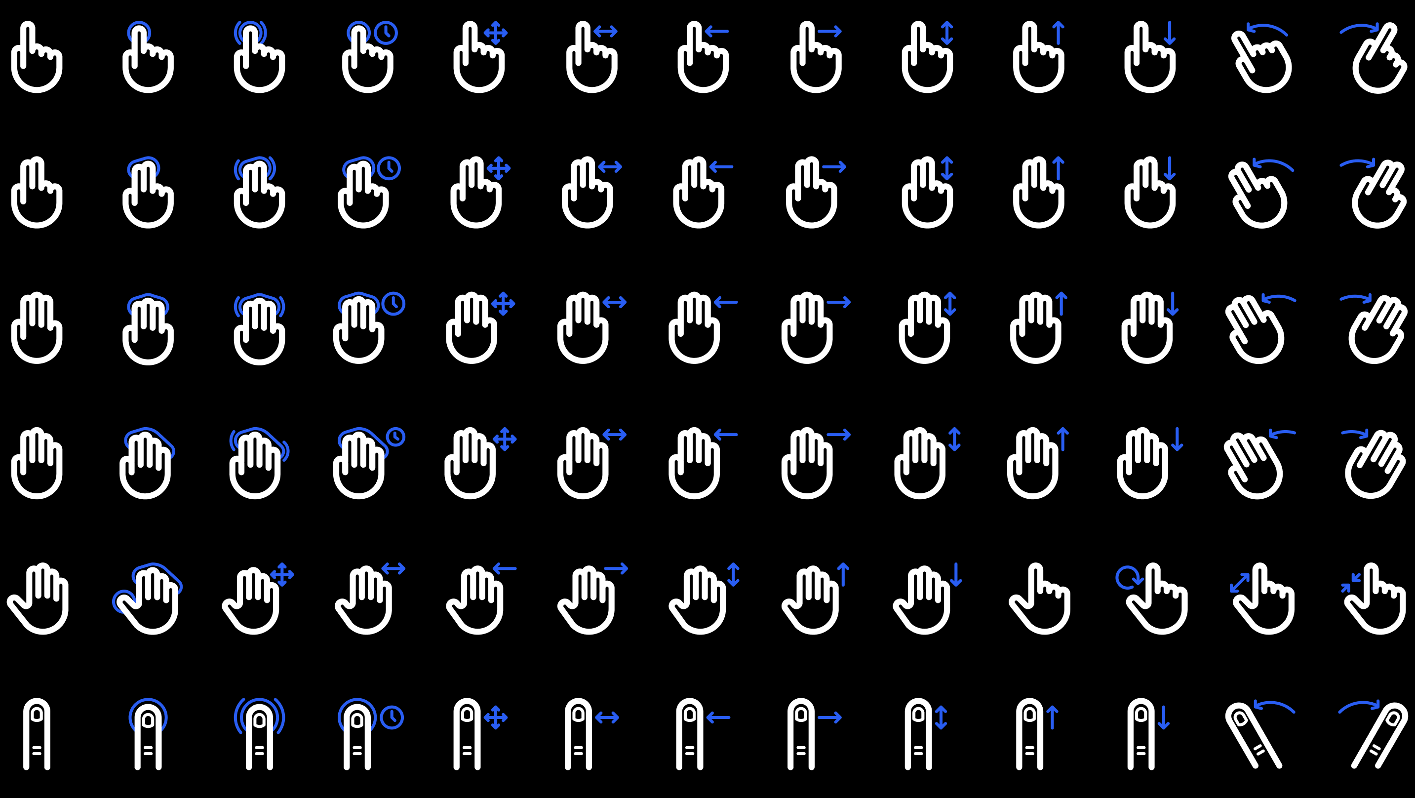 48px gesture icon set